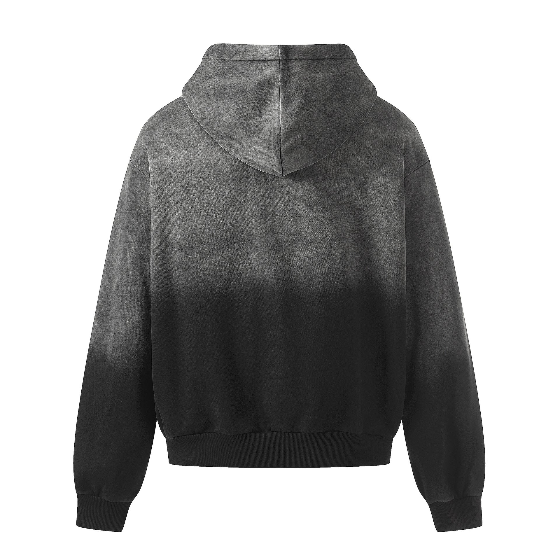 Gradient Number Print Zipper Hoodie