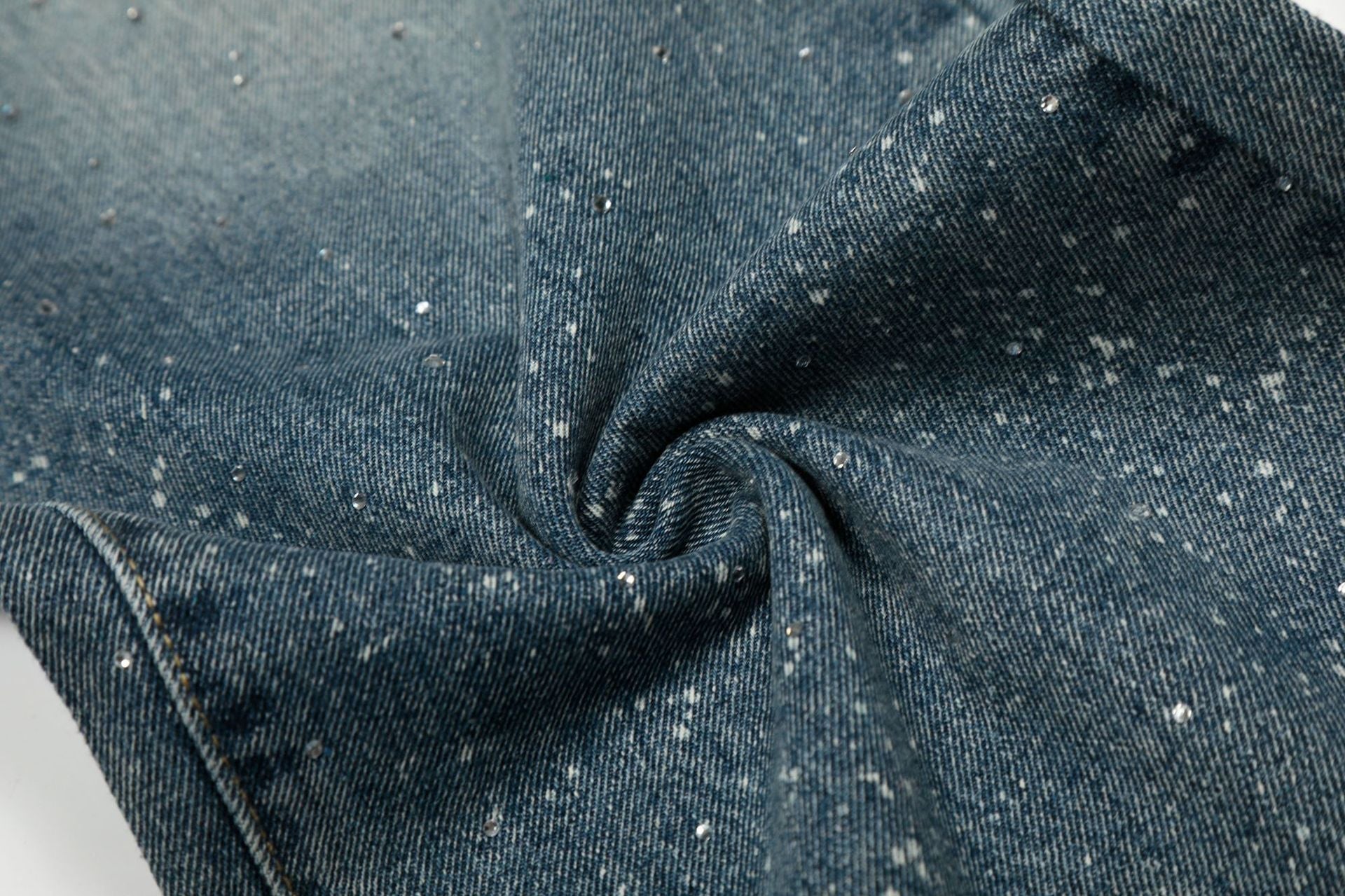 Paint Splatter Washed Wide Leg Denim Jeans