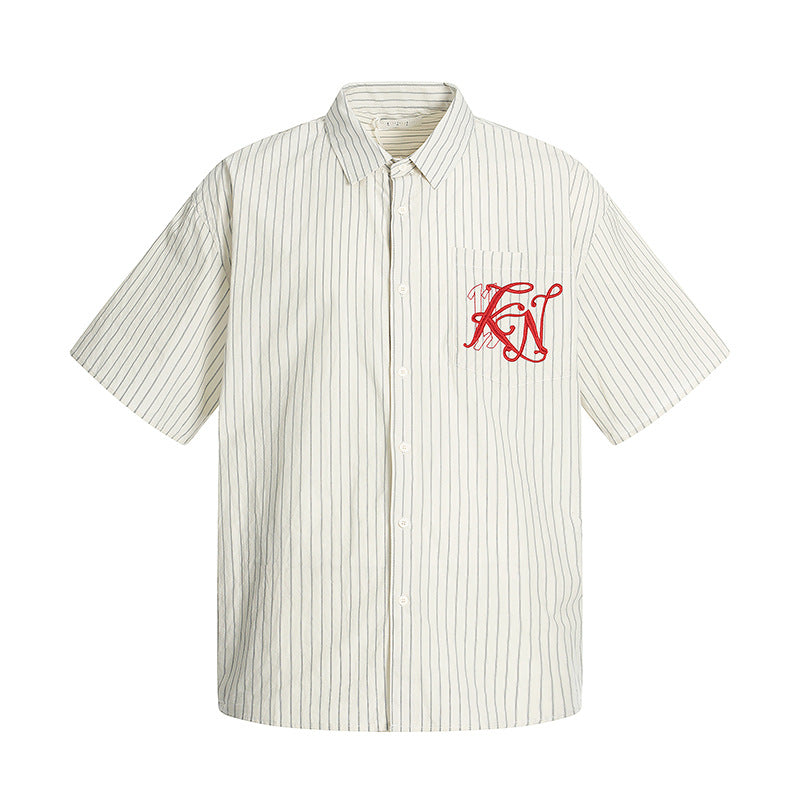 Embroidery Striped Turn-Do