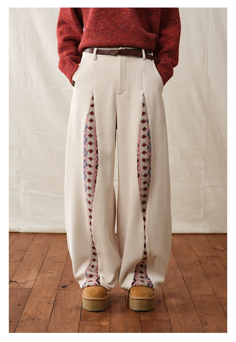Boho Corduroy Wide-Leg Pants
