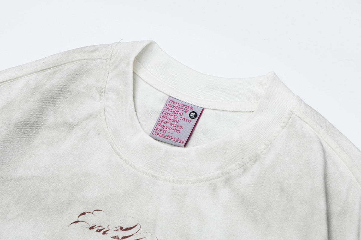 Spray Paint Number Print Short Sleeve T-Shirt