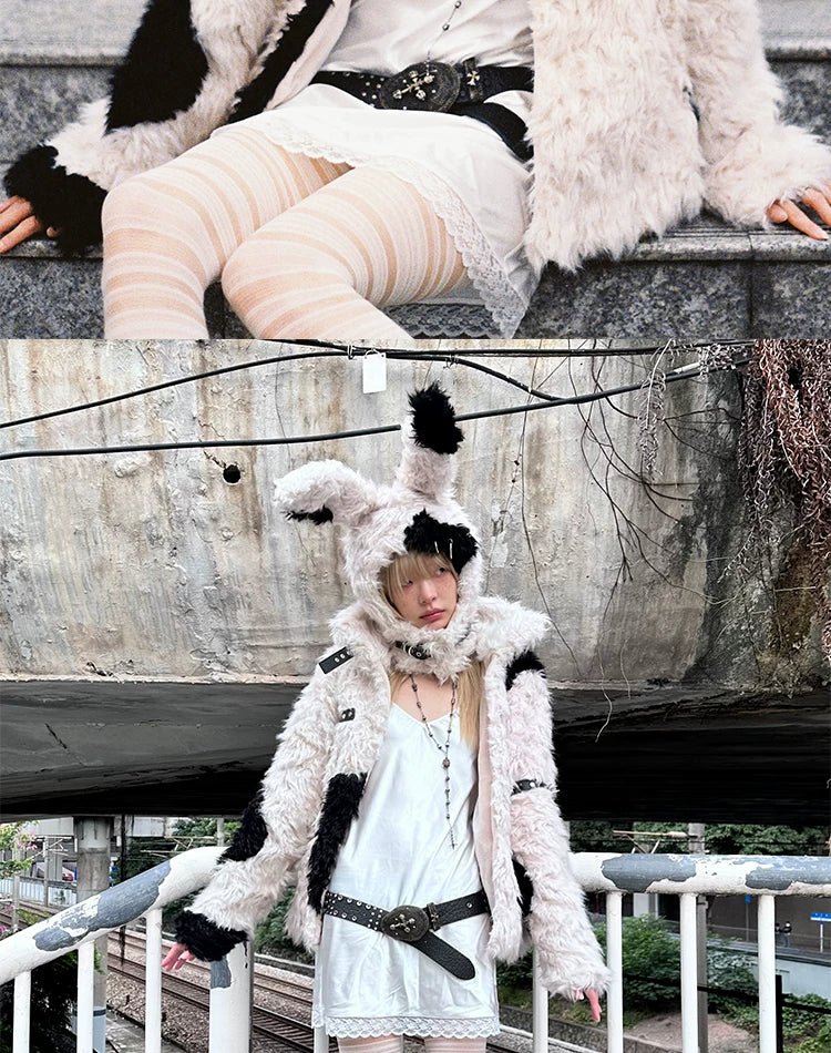 Patchwork Fake Fur Jacket