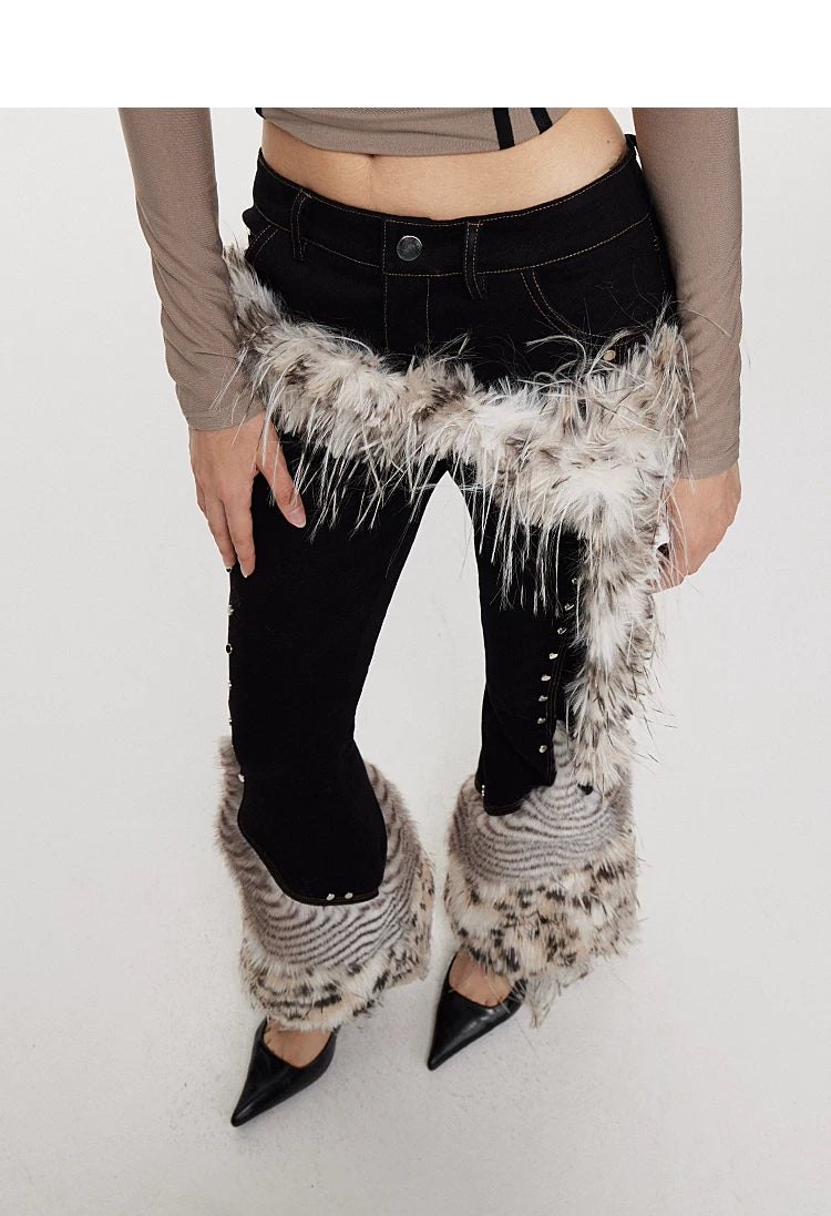 Leopard Print Fur Belt