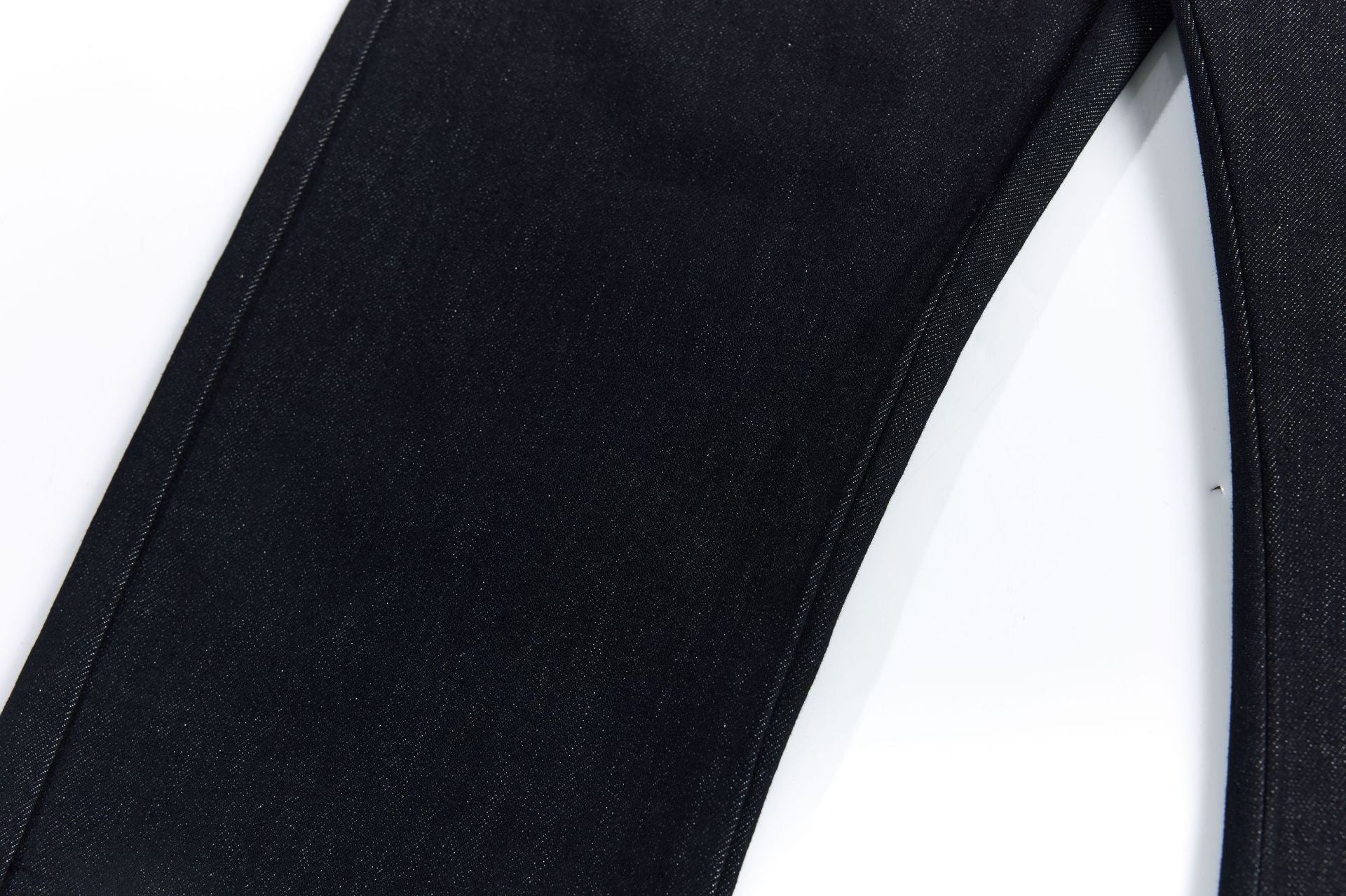 Color Block Embroidery Wide Leg Curved Denim Jeans