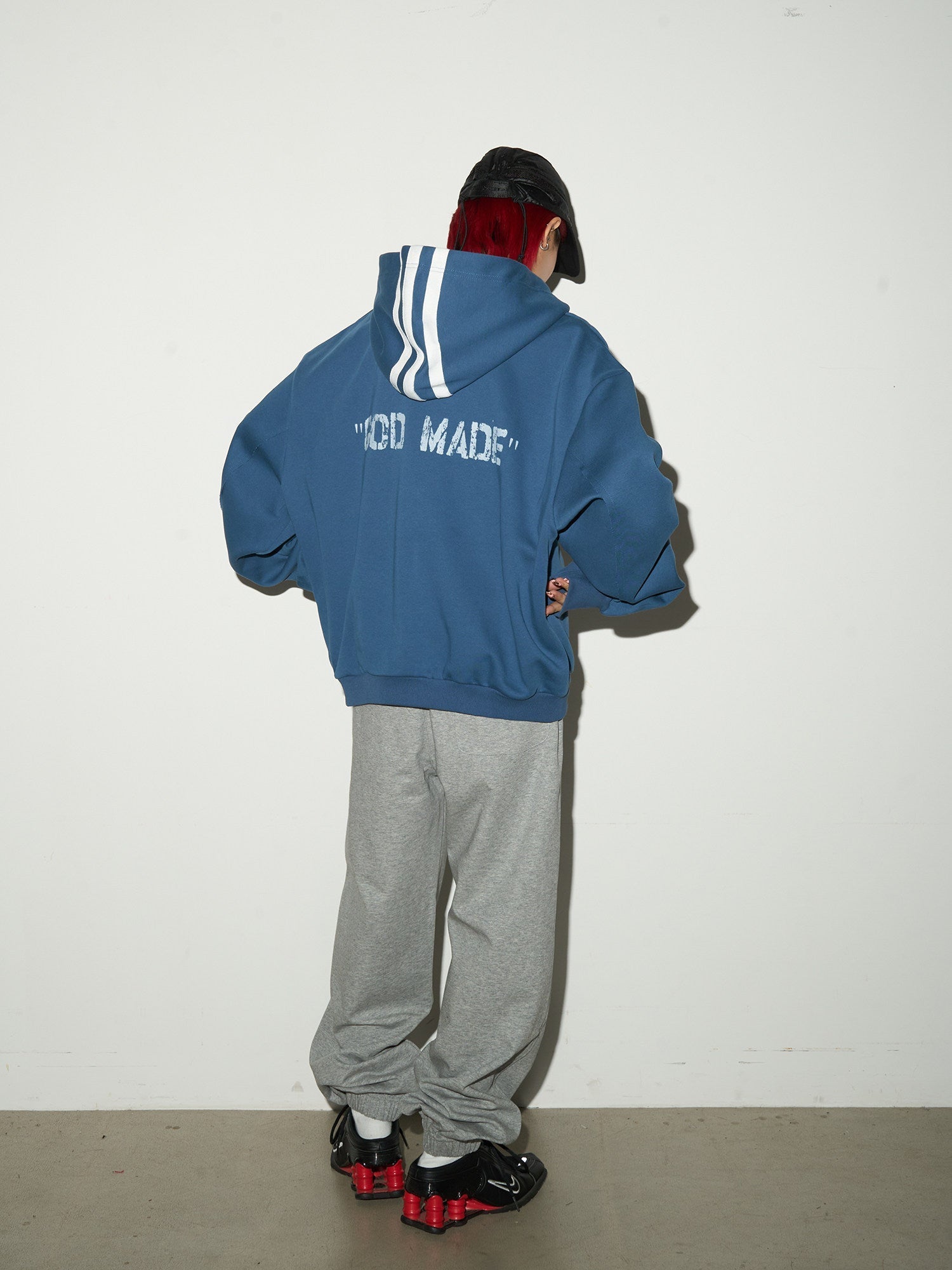 Short V-Neck Pullover Hoodie