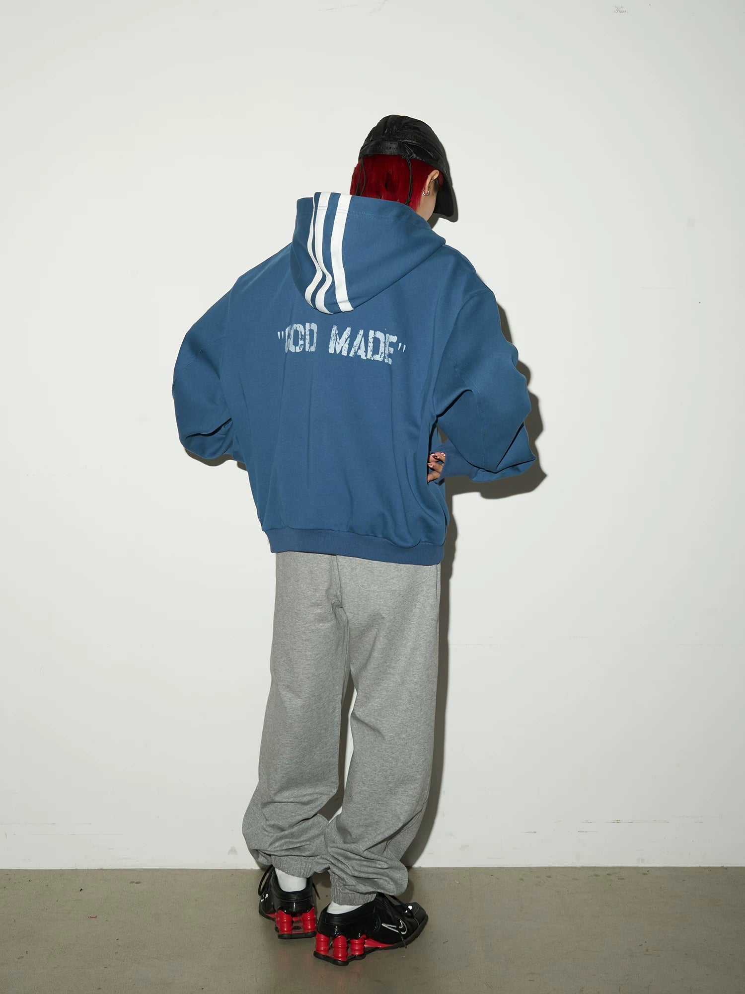 Short V-Neck Pullover Hoodie
