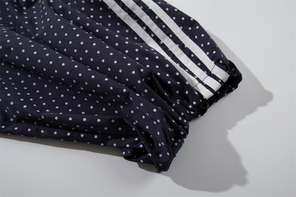 DAXUEN Wide leg polka dot trousers with stripes