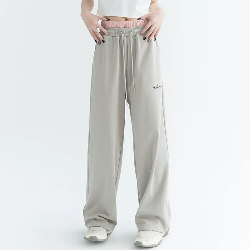 Double Waist Casual Straight Sweatpants