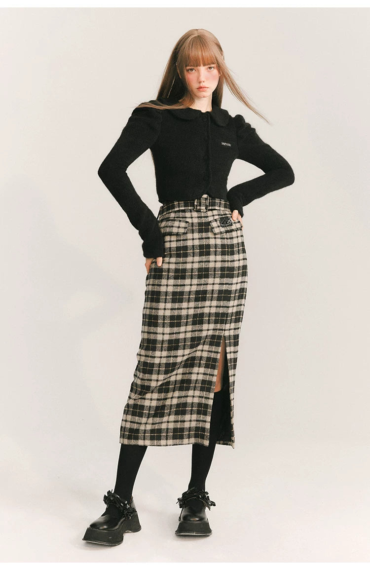 Cropped Round Collar Button Jacket