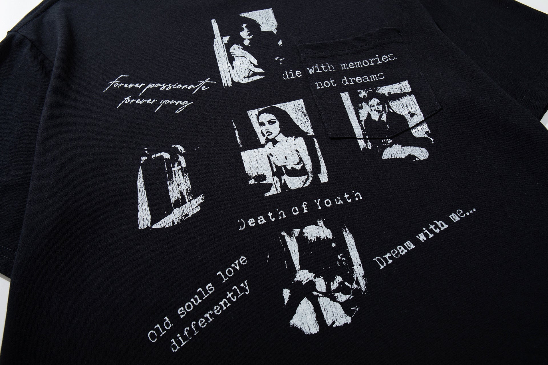 Portrait Letter Print Short Sleeve T-Shirt