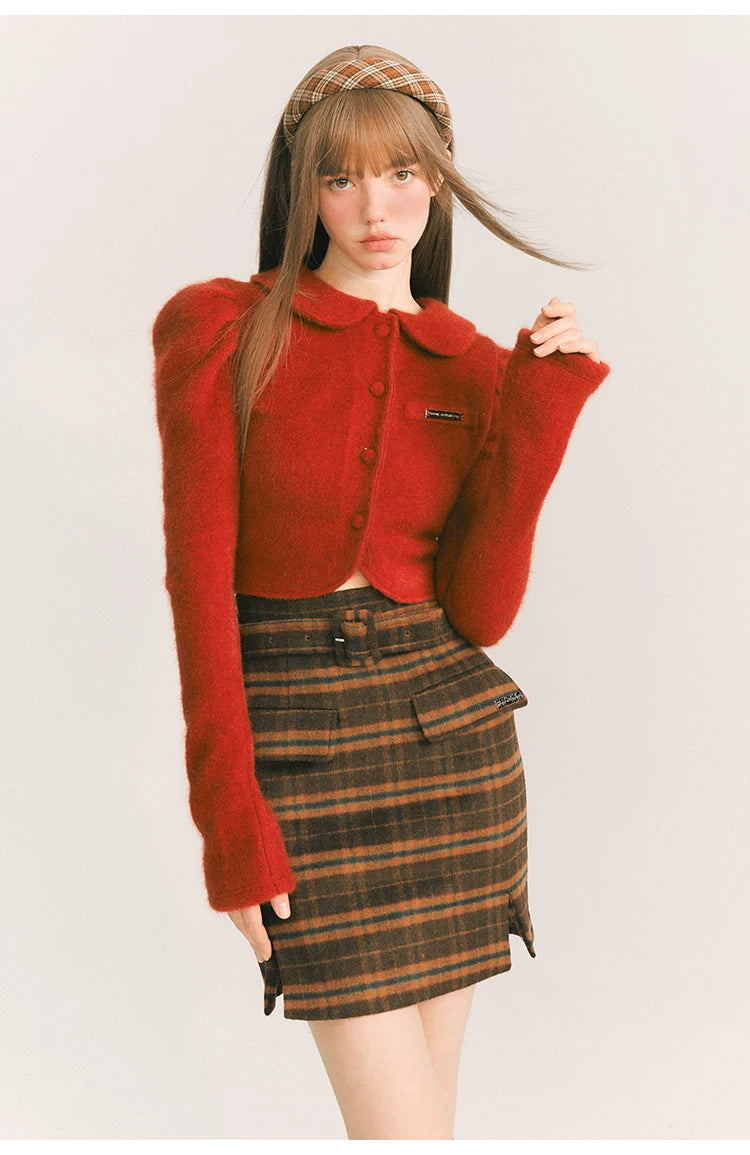 Plaid Wool Skirt