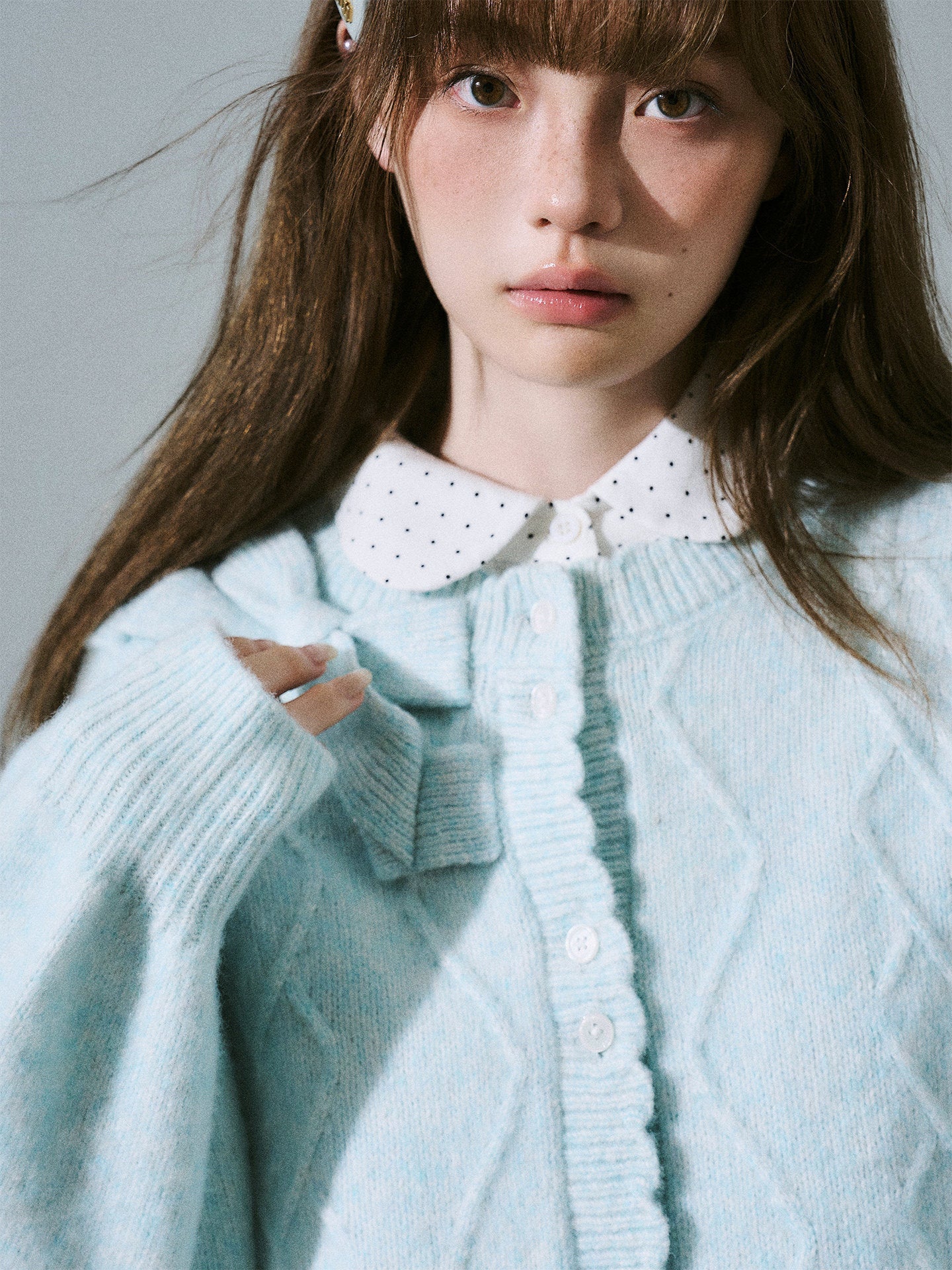 Moonlight Silhouette Bow Detail Wool Knit Cardigan