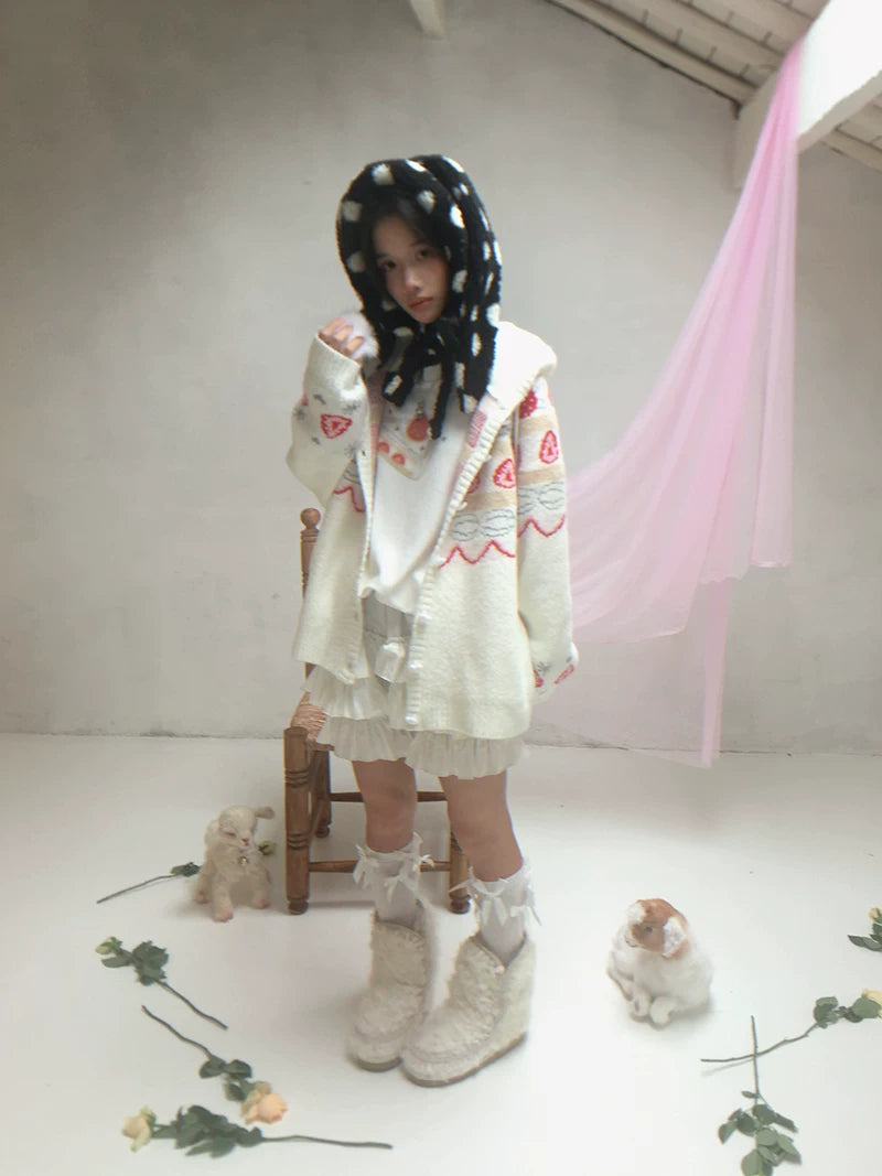 Cake Hooded Knit Cardigan