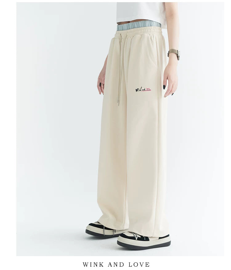 Double Waist Casual Straight Sweatpants