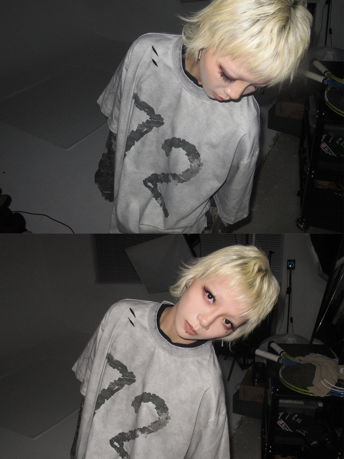 Camouflage Fake Layered Damage Long Sleeve T-Shirt