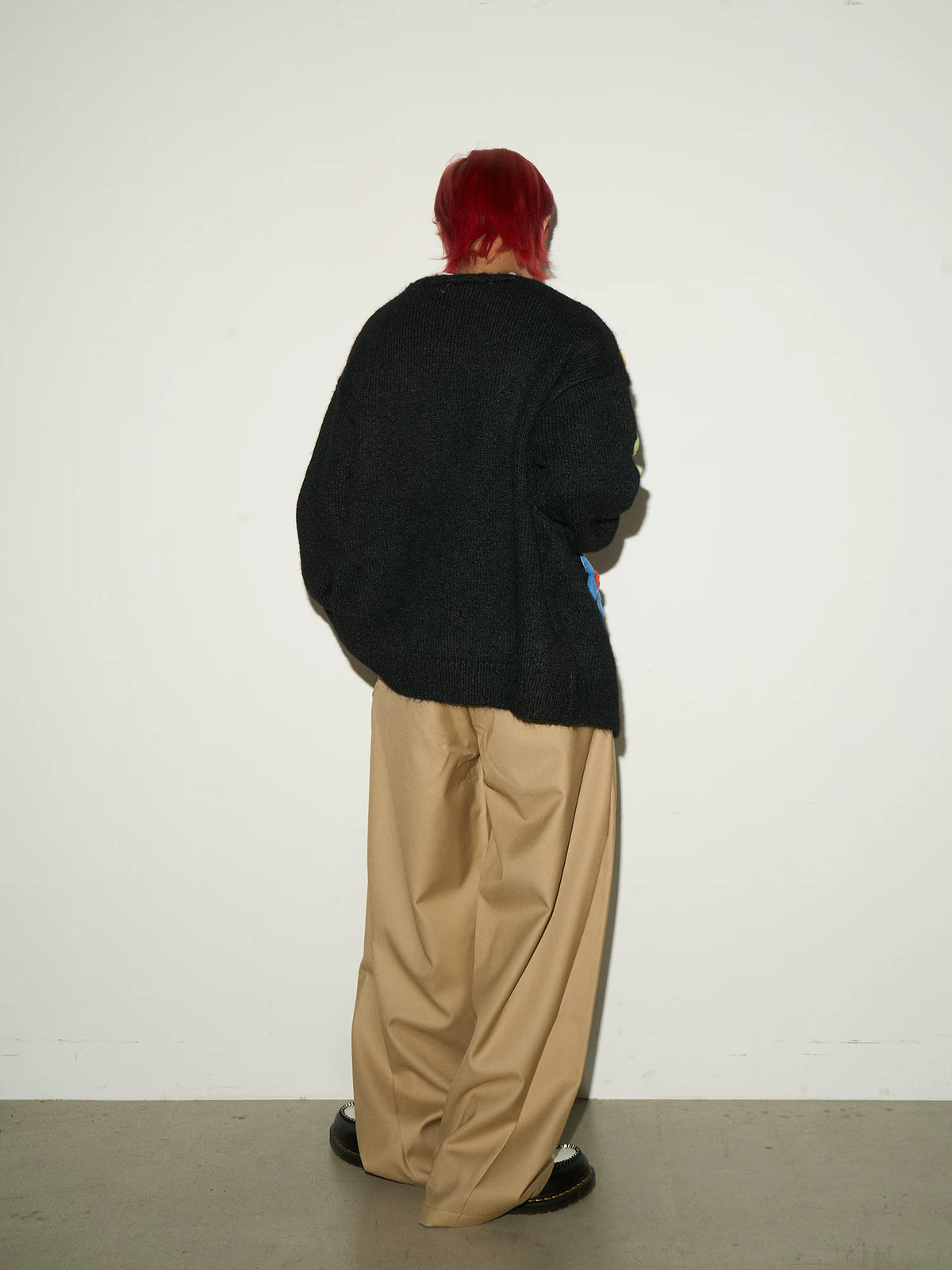 Double Pleats Elastic Waist Straight Trousers