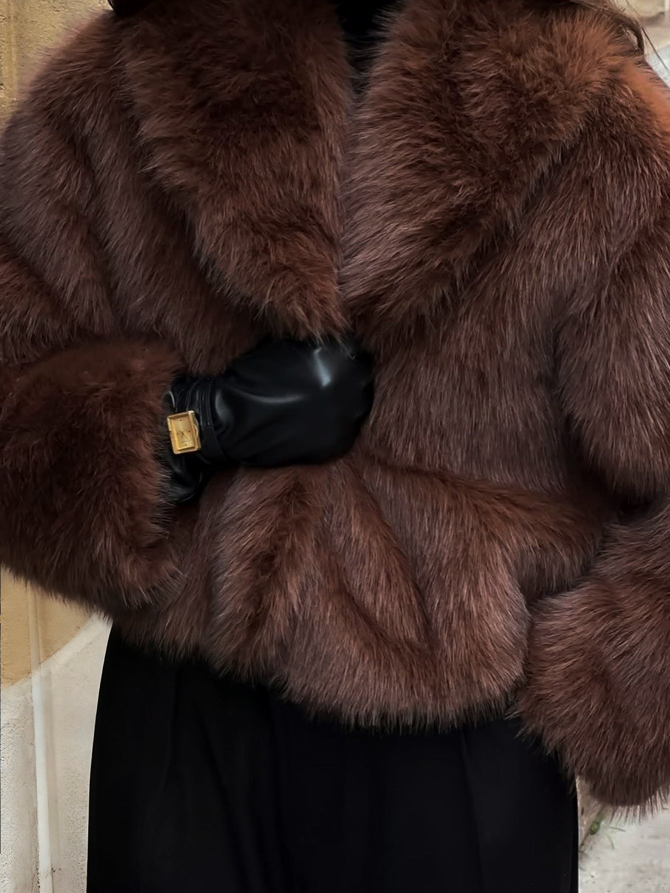 Abrigo de piel de invierno completo