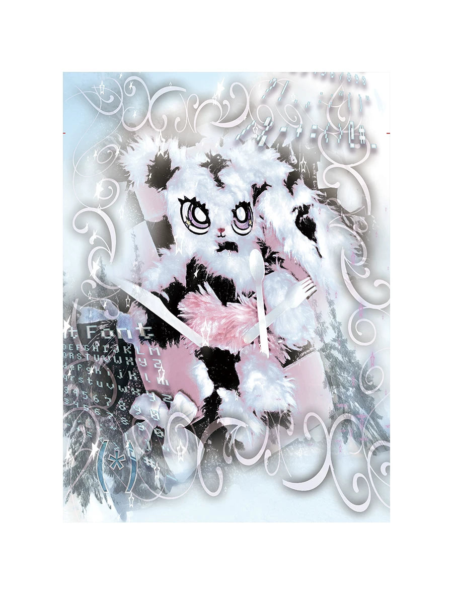 Sweat à capuche oversize à motif lapin avec fermeture éclair