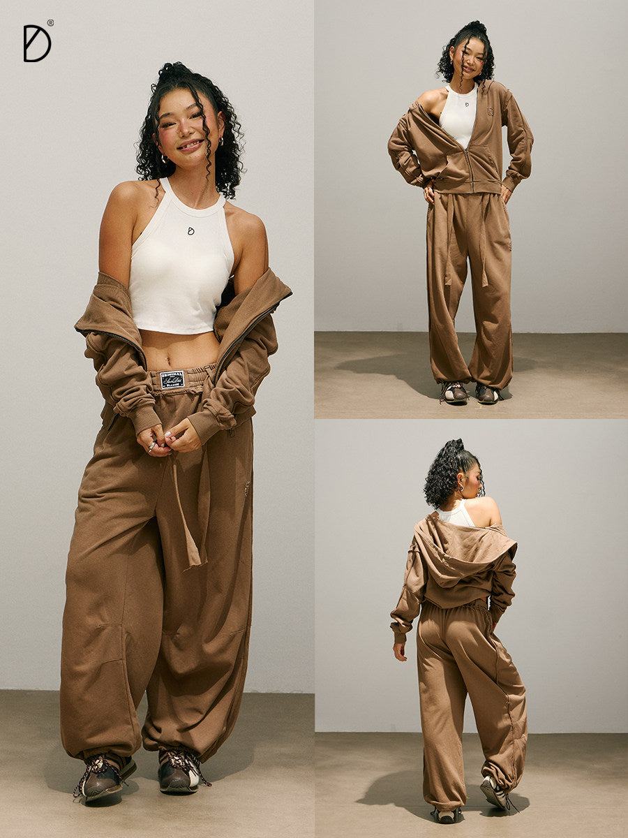 Fringe Logo Hoodie & Fringe Wide Leg Sweatpants Setup