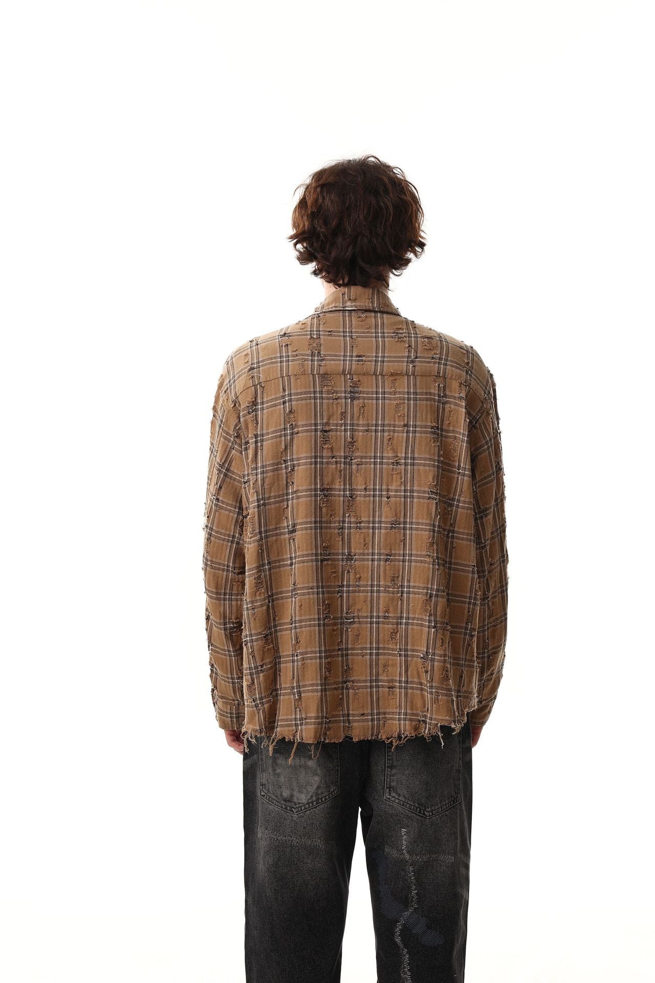 Plaid Damage Wash Long Sleeve Shirt