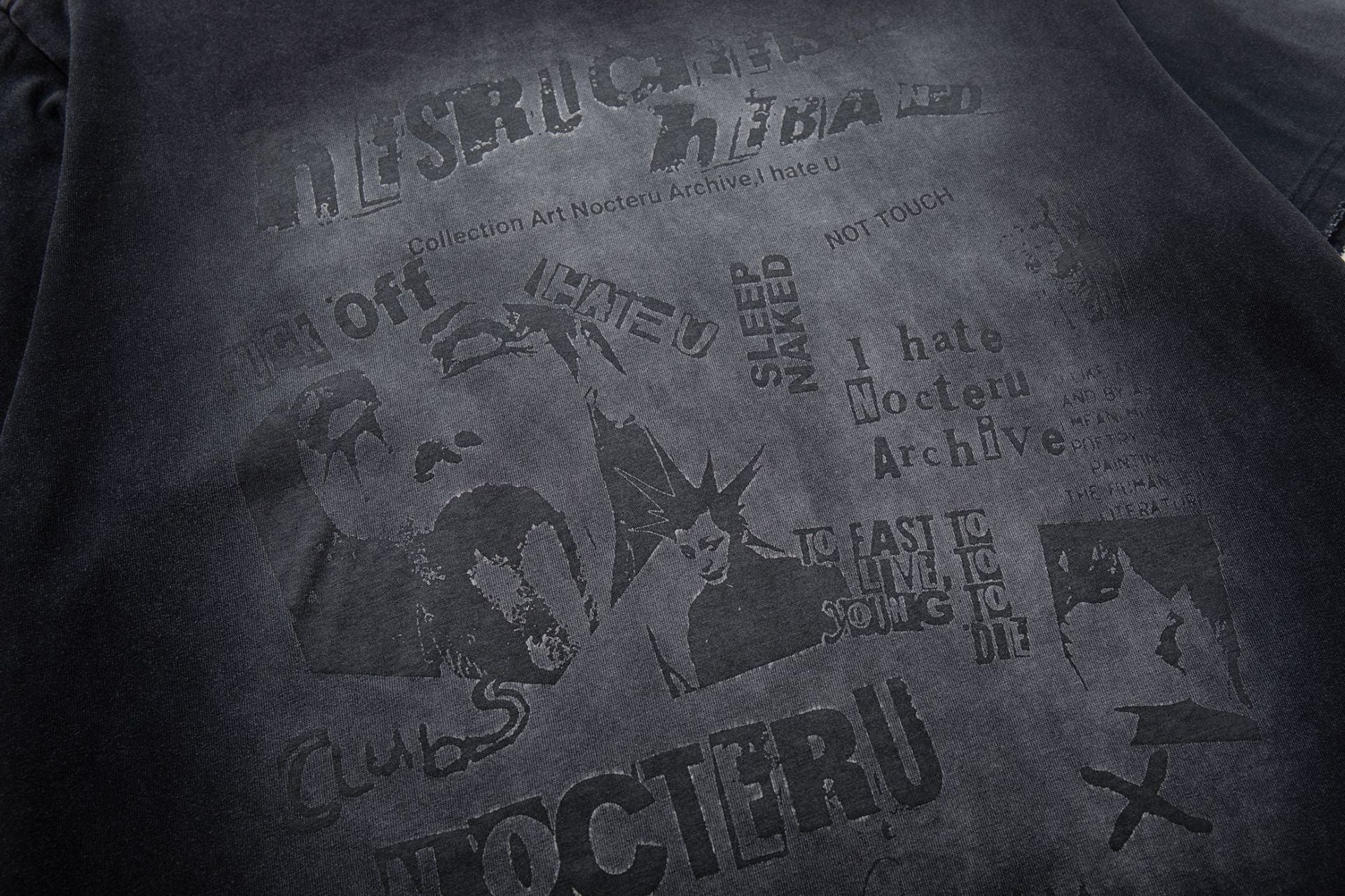 Washed Damage Print Short Sleeve T-Shirt