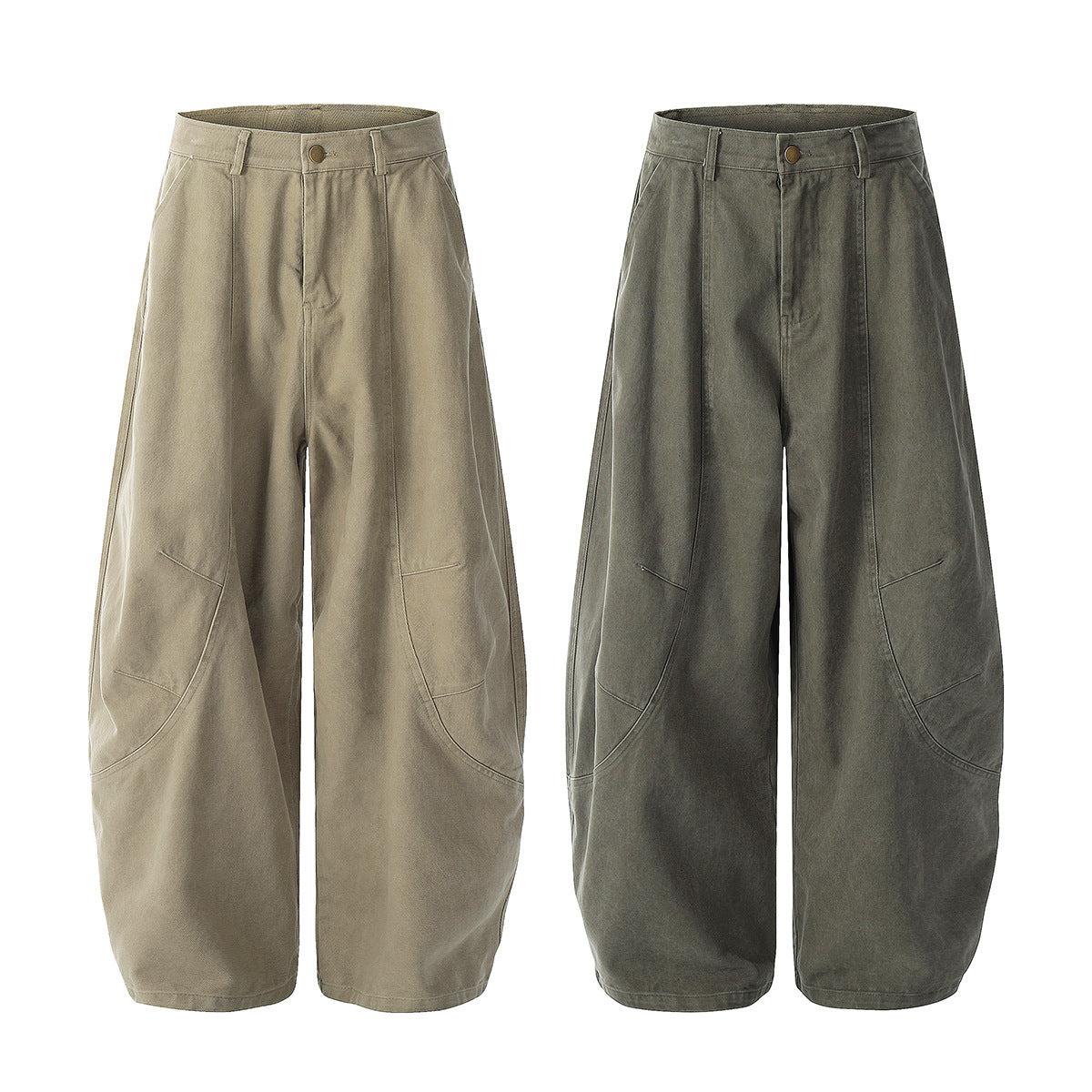 Wide Leg Curved Pants