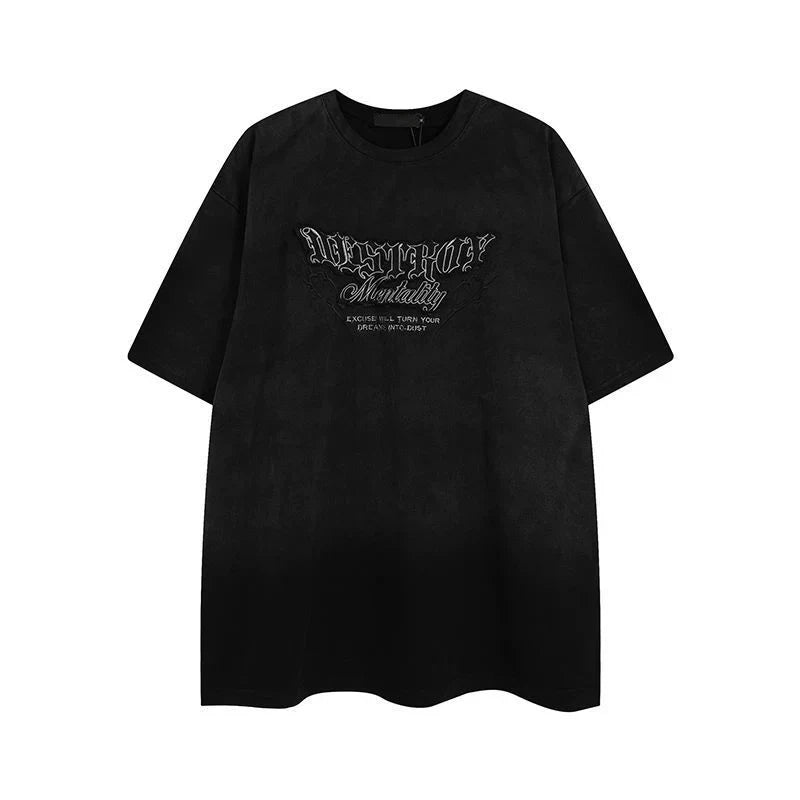 Wash Print Oversize Short Sleeve T-Shirt