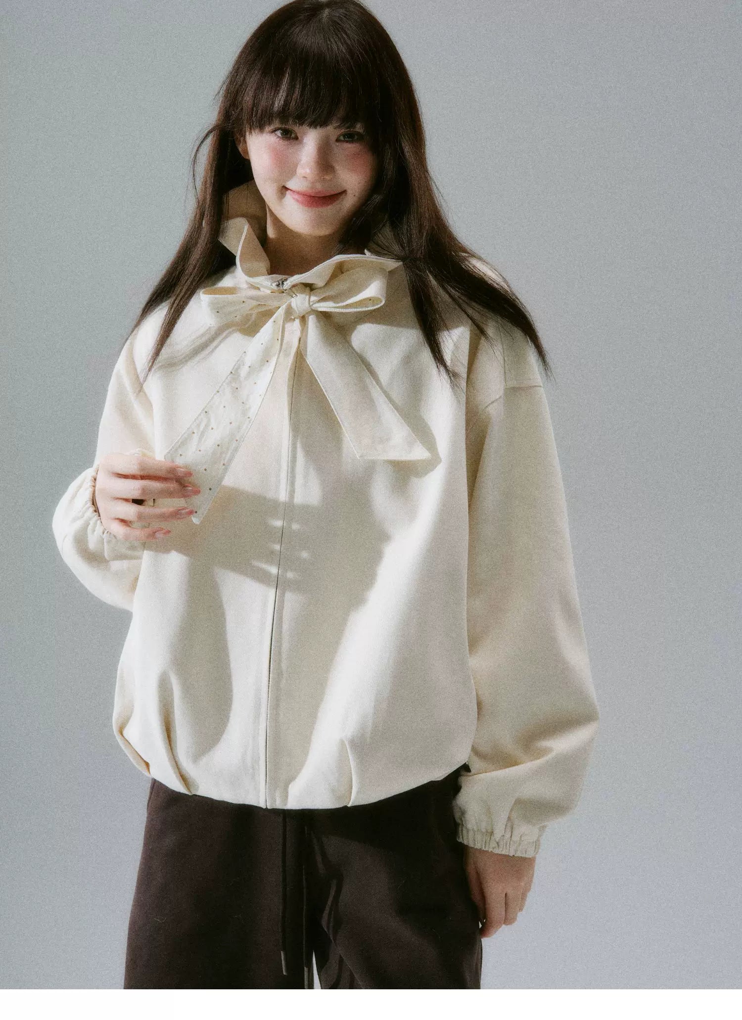 Bow Tie Collar Oversize Jacket
