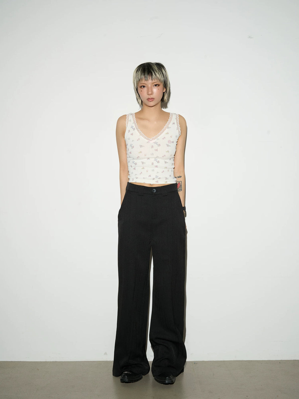 Shoulder-Pad Draped Tailored Jacket & Trousers Setup