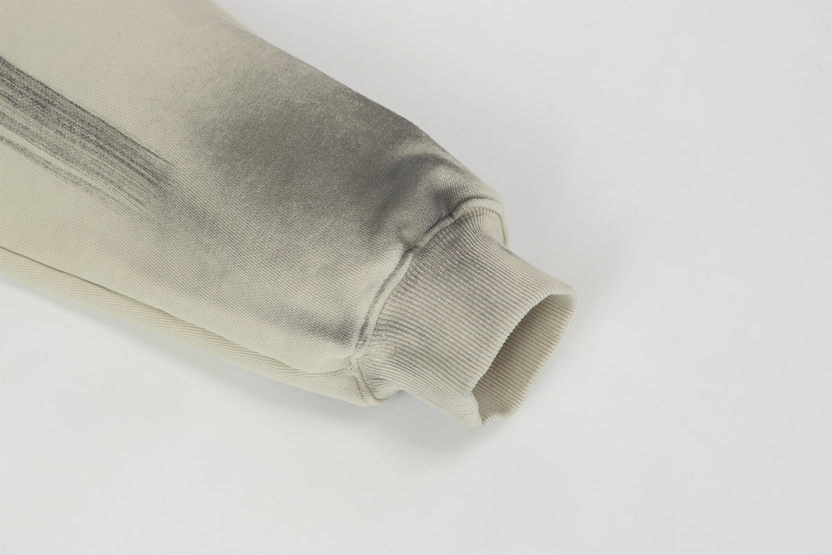 Spray Paint Wash Raw Edge Pullover Hoodie