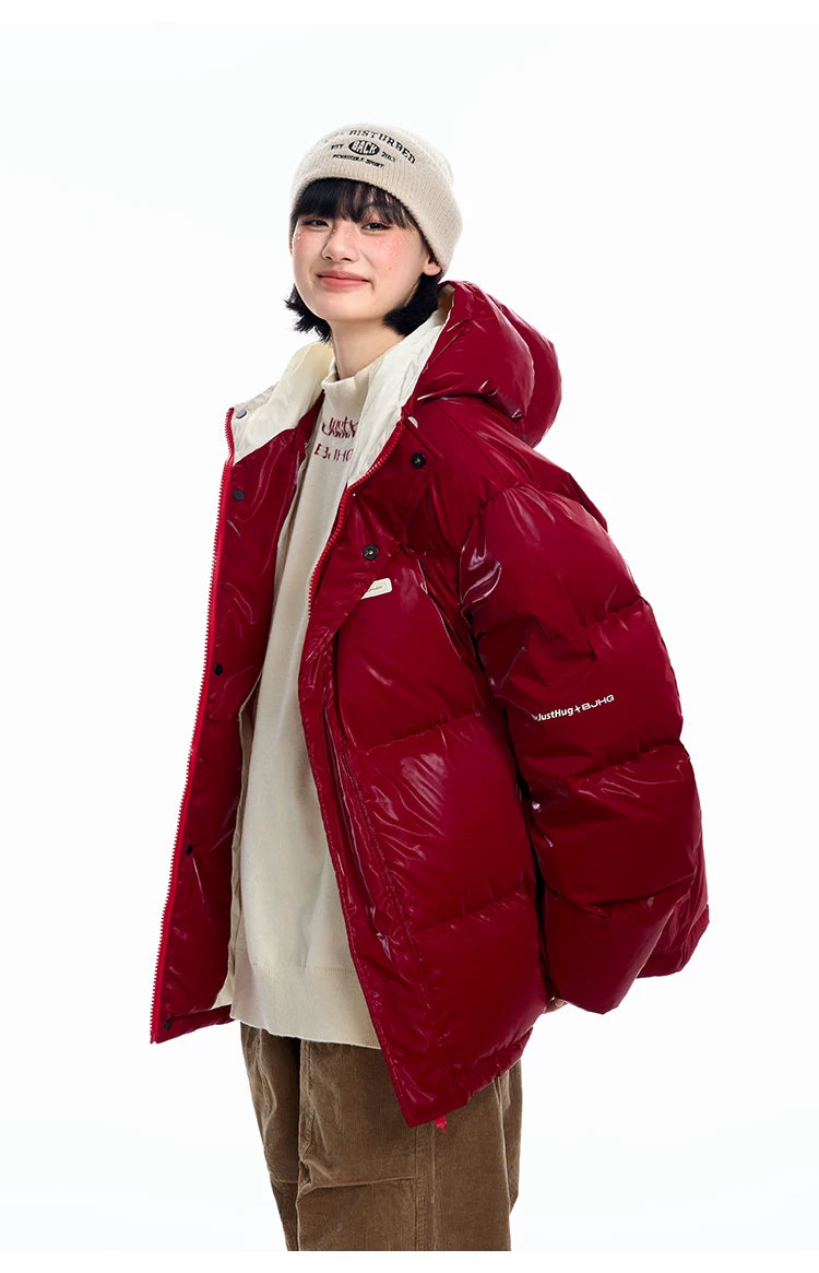 Oversize Hooded White Duck Down Jacket