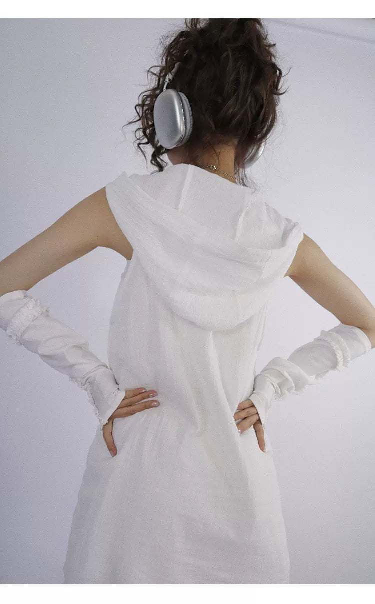 Letter Design Oversize Hooded Pullover Top