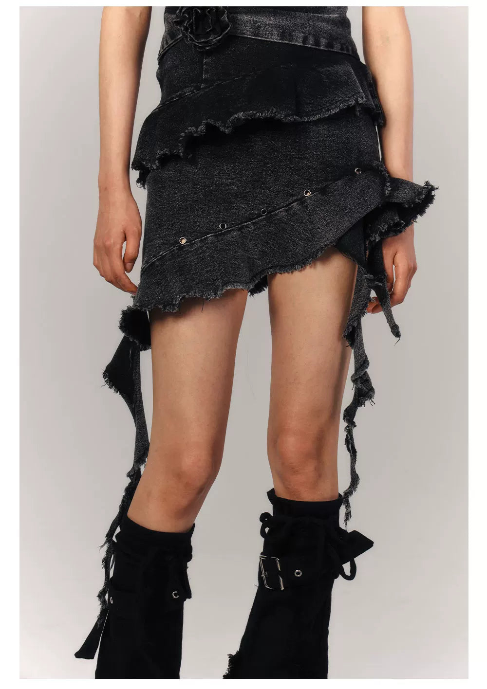Asymmetrical Halter Denim Sleeveless Dress