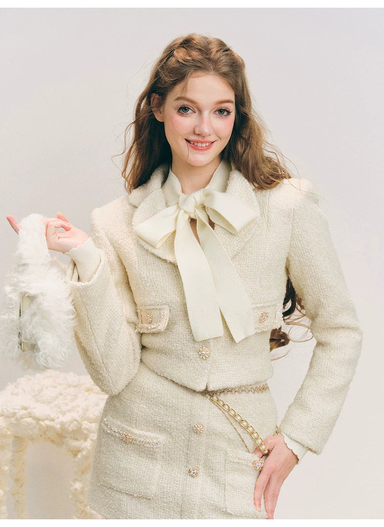Button Up Cropped Jacket & Short Skirt Setup
