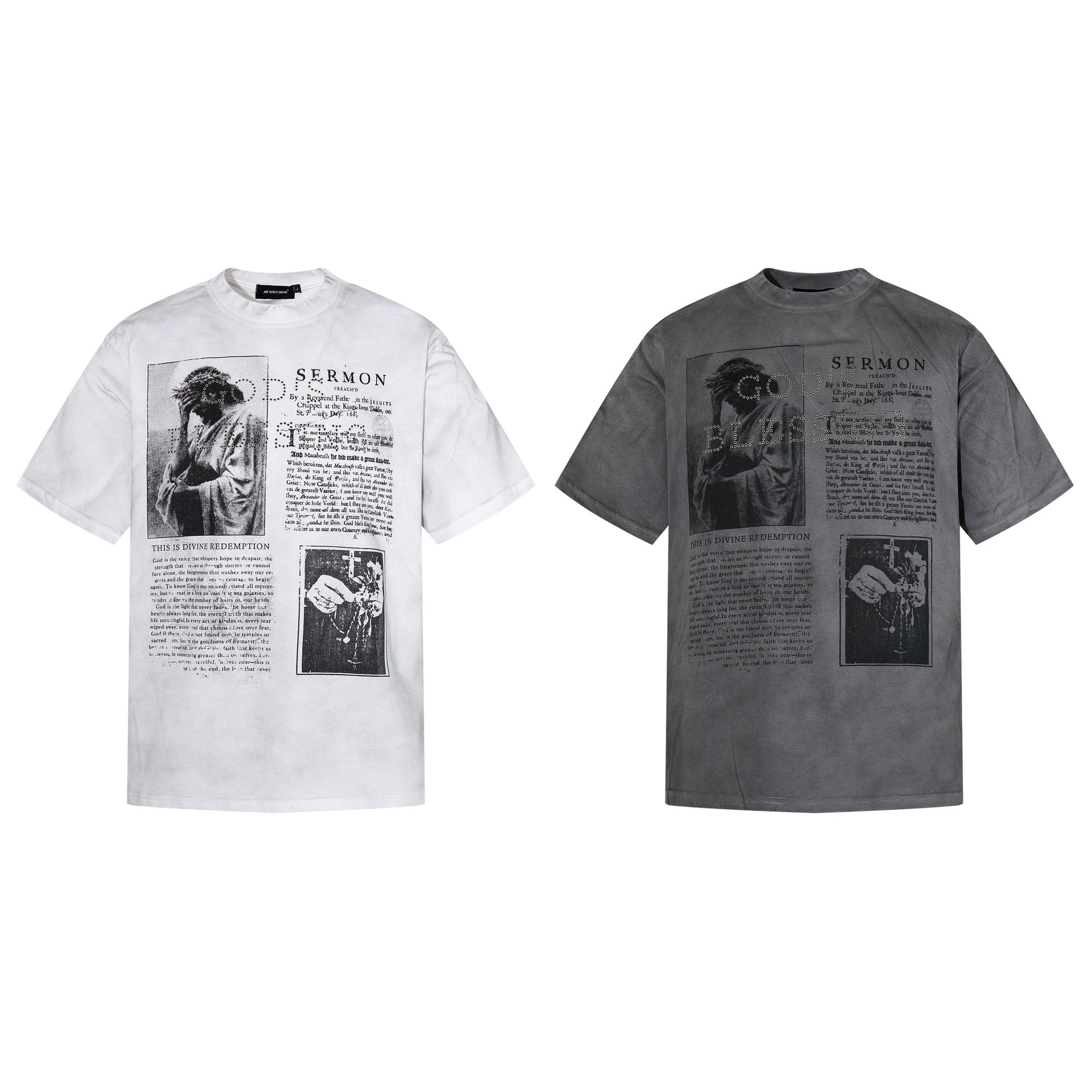 Portrait Letter Print Short Sleeve T-Shirt