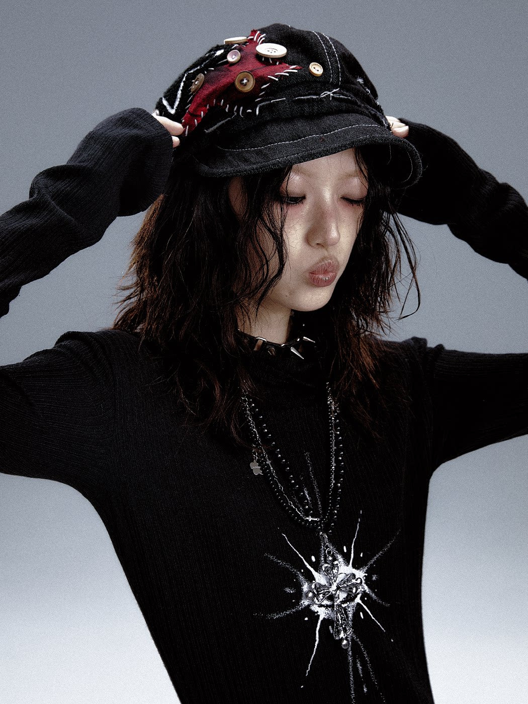 Handcrafted Denim Beret Cap