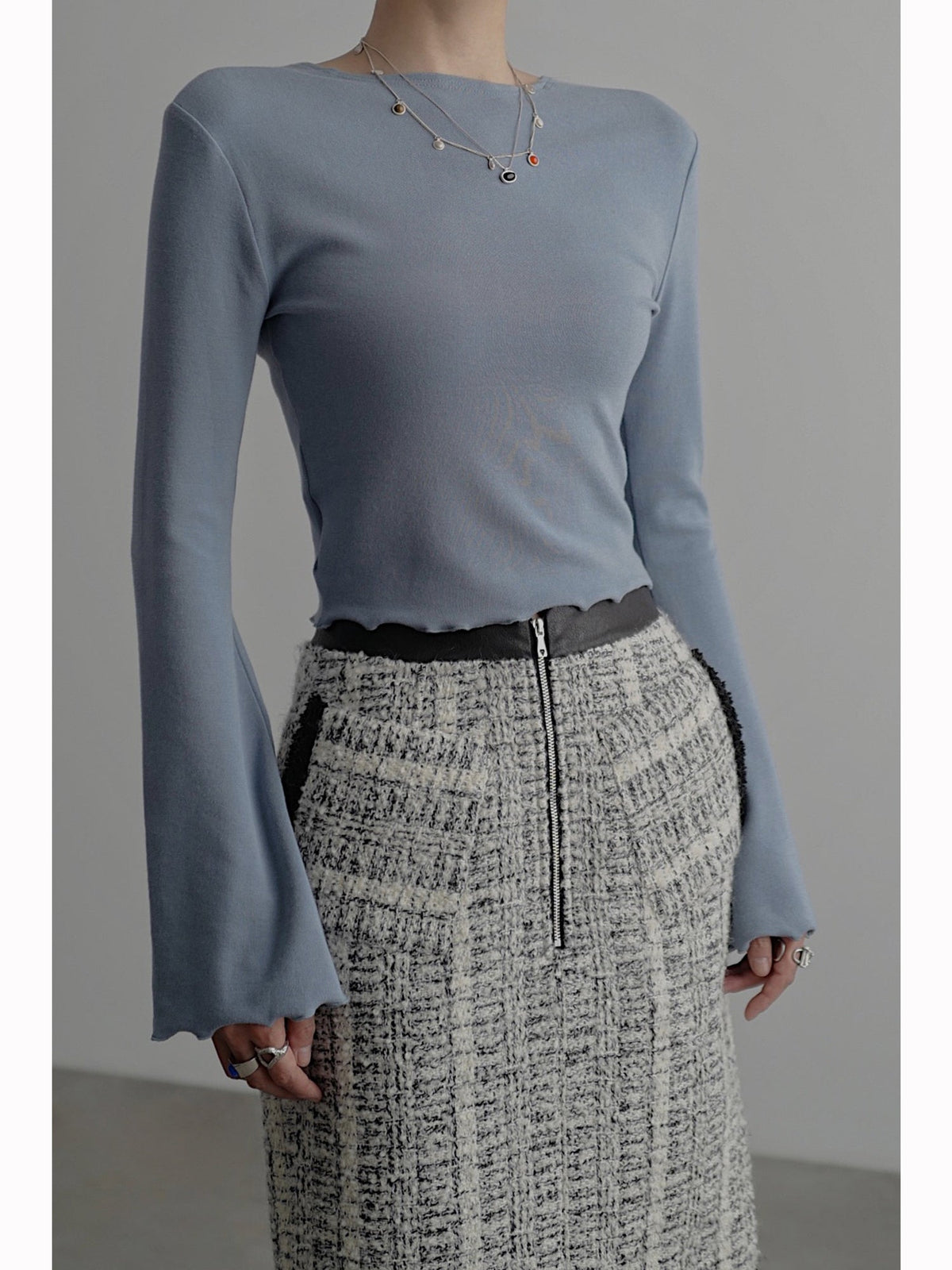 Two-Wear Knit Long Sleeve Top