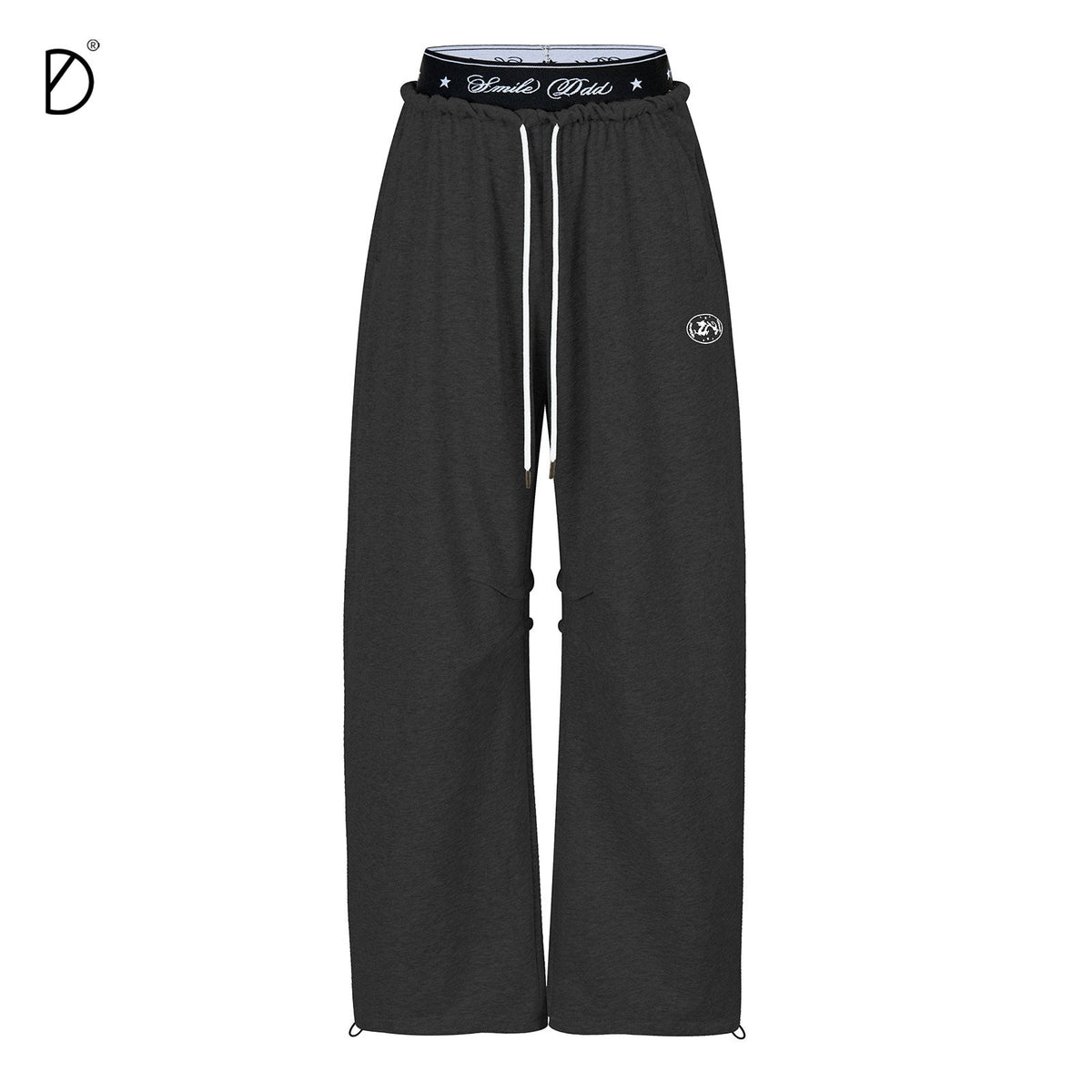 Logo Print Cropped Hoodie & Logo Print Wide Leg Sweatpants Setup