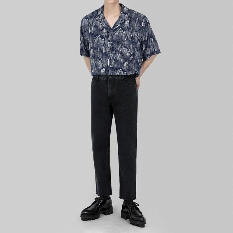 Oversize Floral Full Print Open Collar Shirt