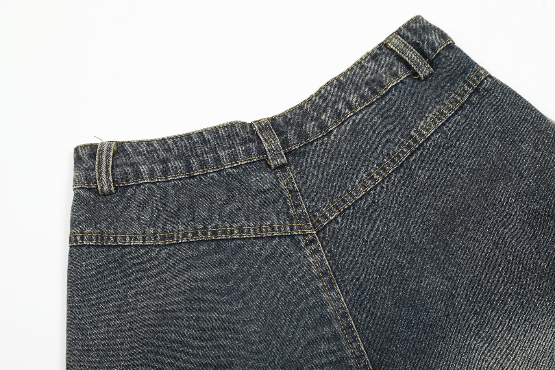 Washed Damage Cargo Pocket Denim Jort