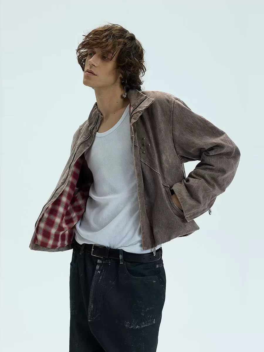 High-neck Short Zipper Jacket