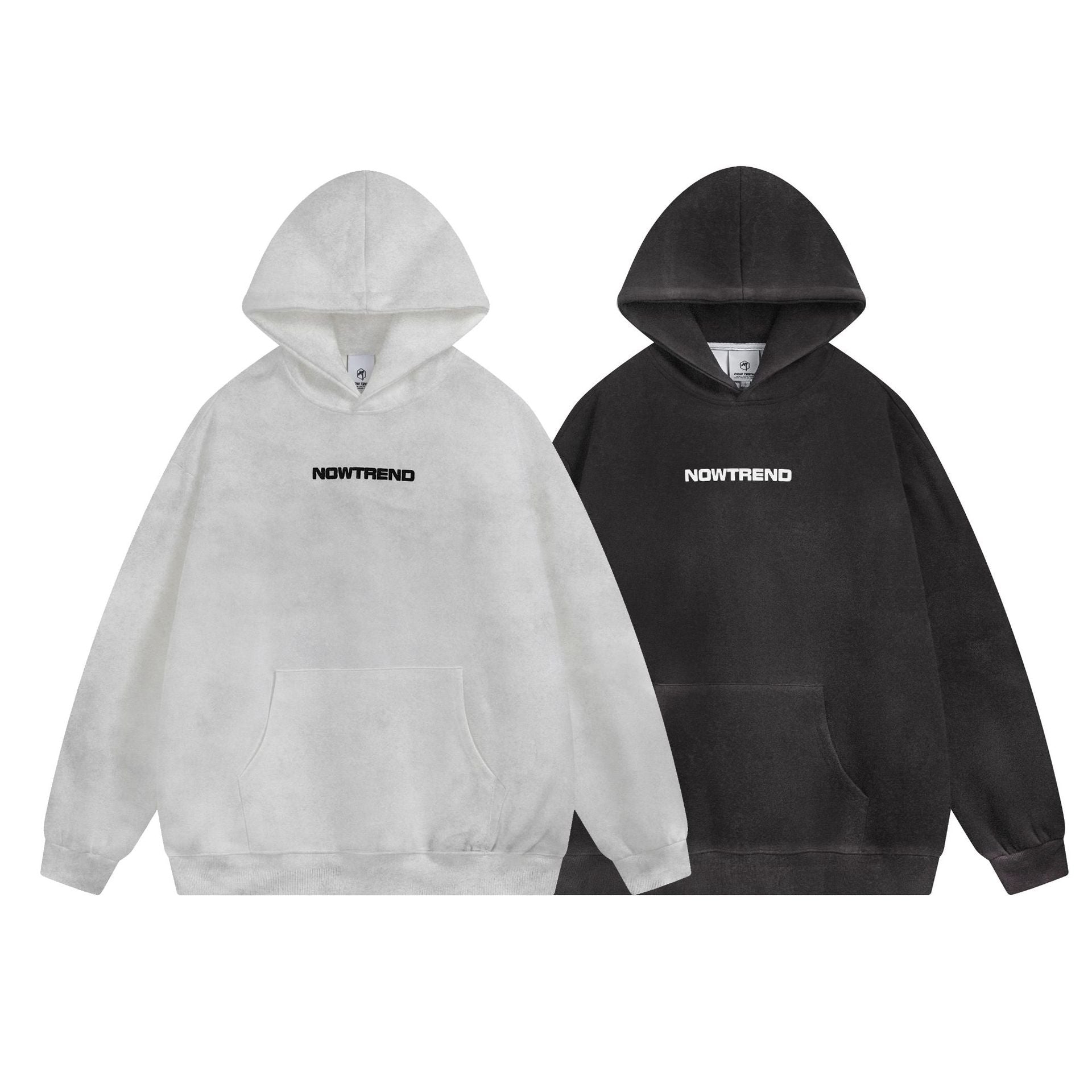 Washed Gradient Letter Print Oversize Pullover Hoodie