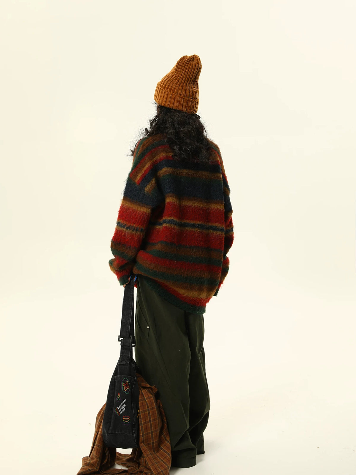 Retro Contrasting Knit Sweater