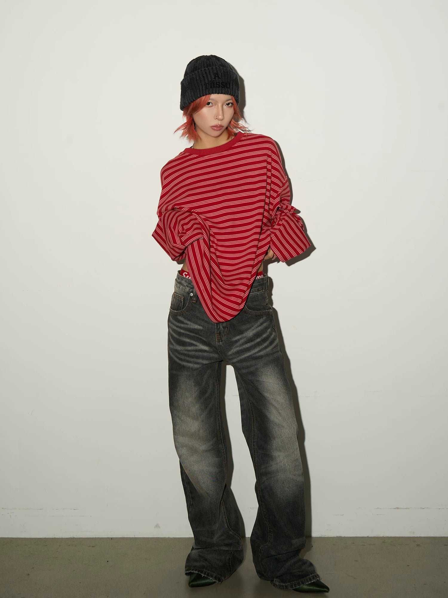 Contrast Stripe Long Sleeve T-Shirt