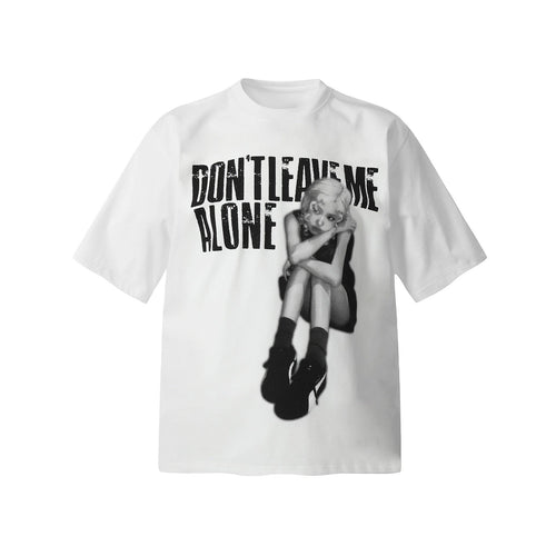 Camiseta con estampado de chica solitaria - S / Blanco