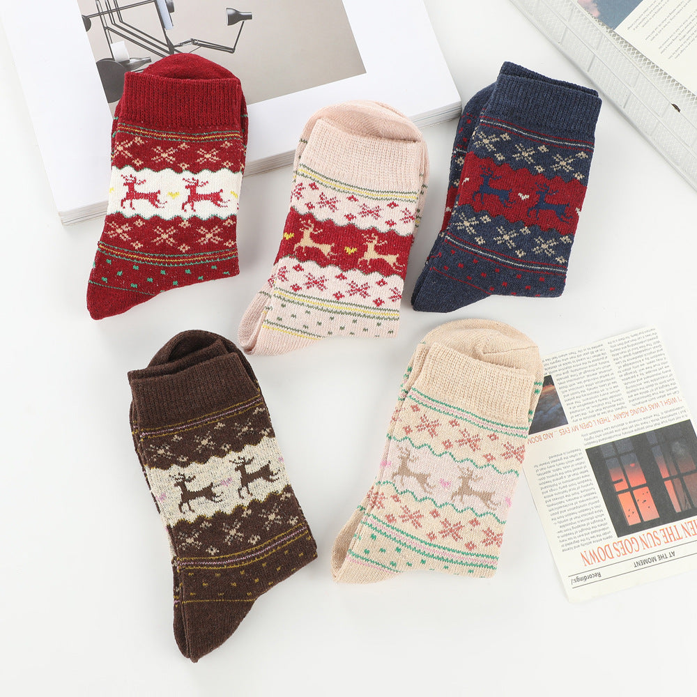 Winter Holiday Mid-Leg Socks