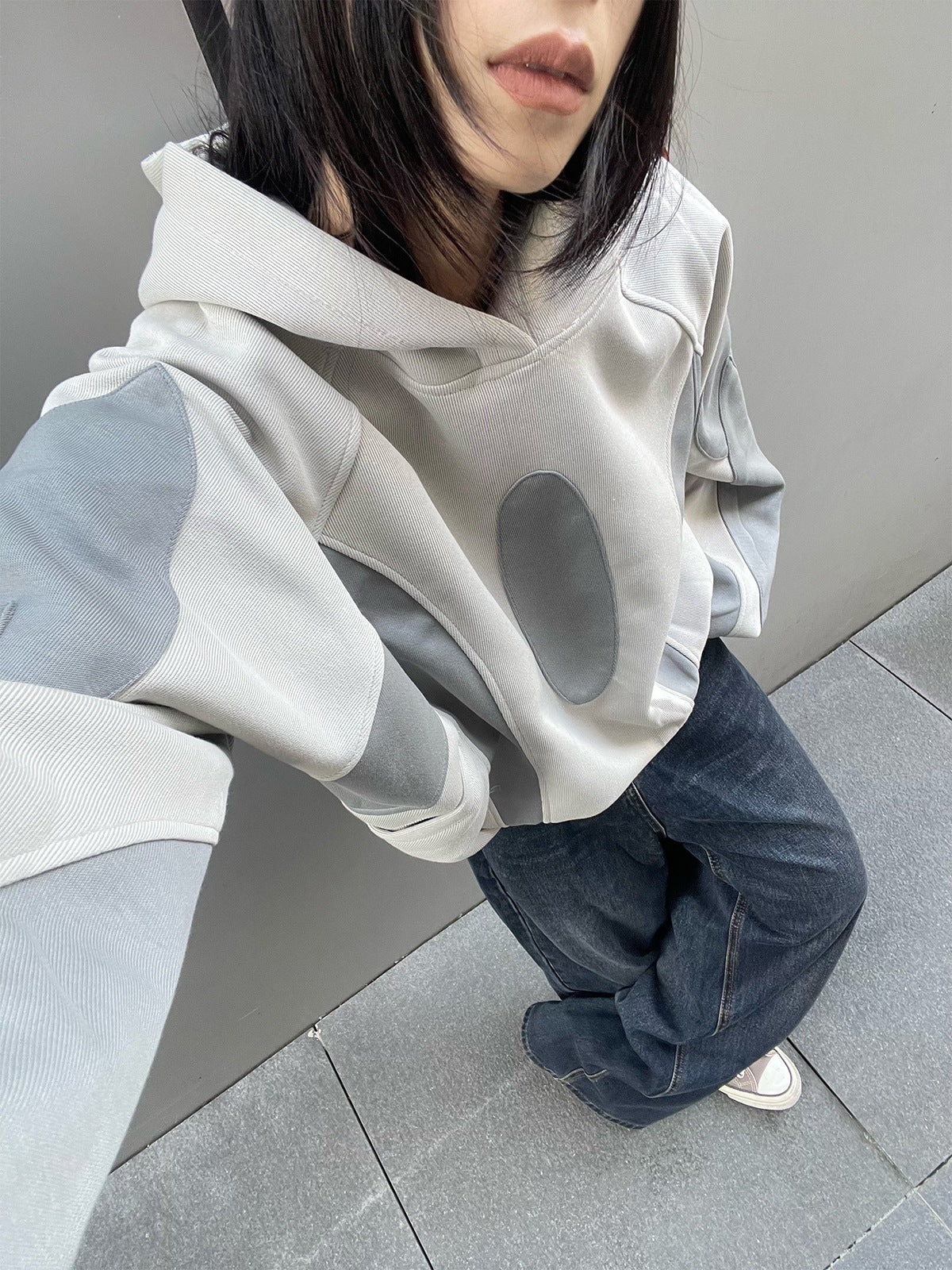 Panel Raglan Design Hoodie