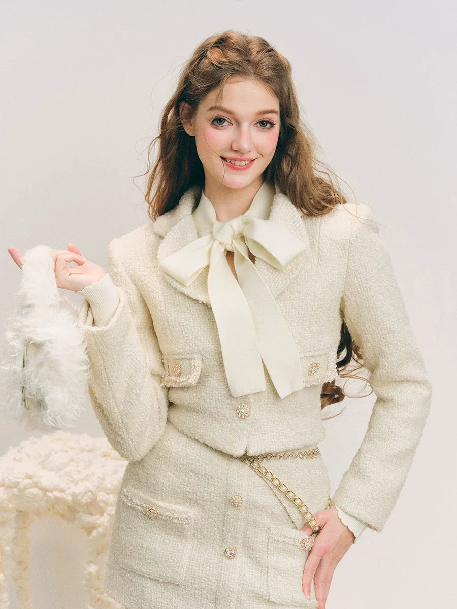 Button Up Cropped Jacket & Short Skirt Setup