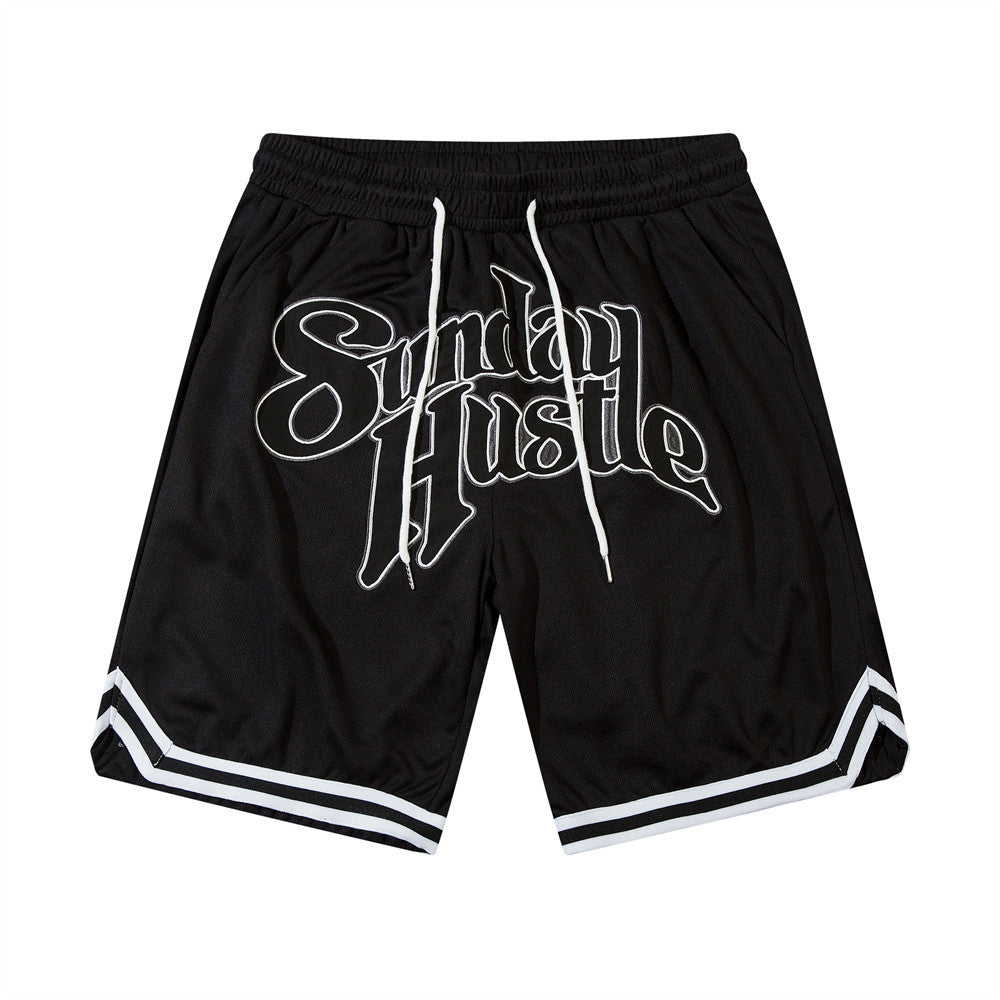 Pantalones cortos bordados con letras Sunday Hustle