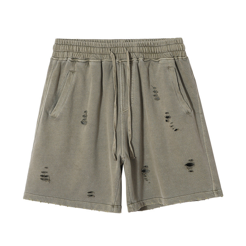 Washed Damage Short Sweatpants